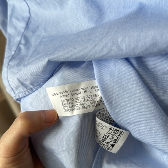 Zara Pearl Embellished Blouse Bell Sleeve Women's - Picture 6 of 8